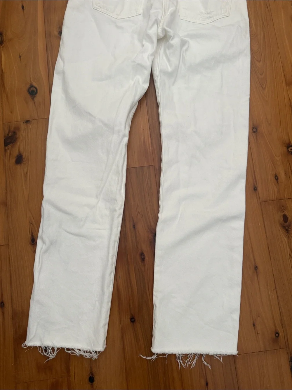 Agolde White High-Rise criss cross Denim Jeans